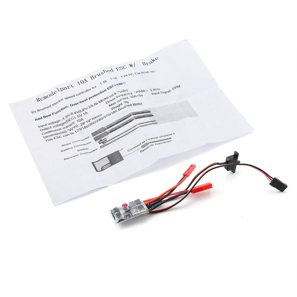 New 10A Brushed ESC Speed Controller for RC Car Boat Tank Without Brake Skid