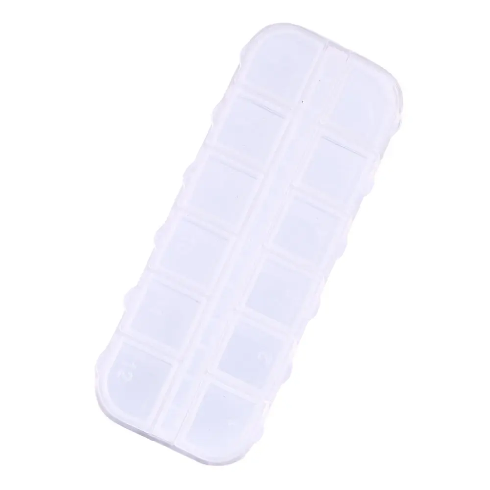 12 Detachable Plastic Divided Nail Storage Box Nail Art Empty Rhinestone Storage Case Tool