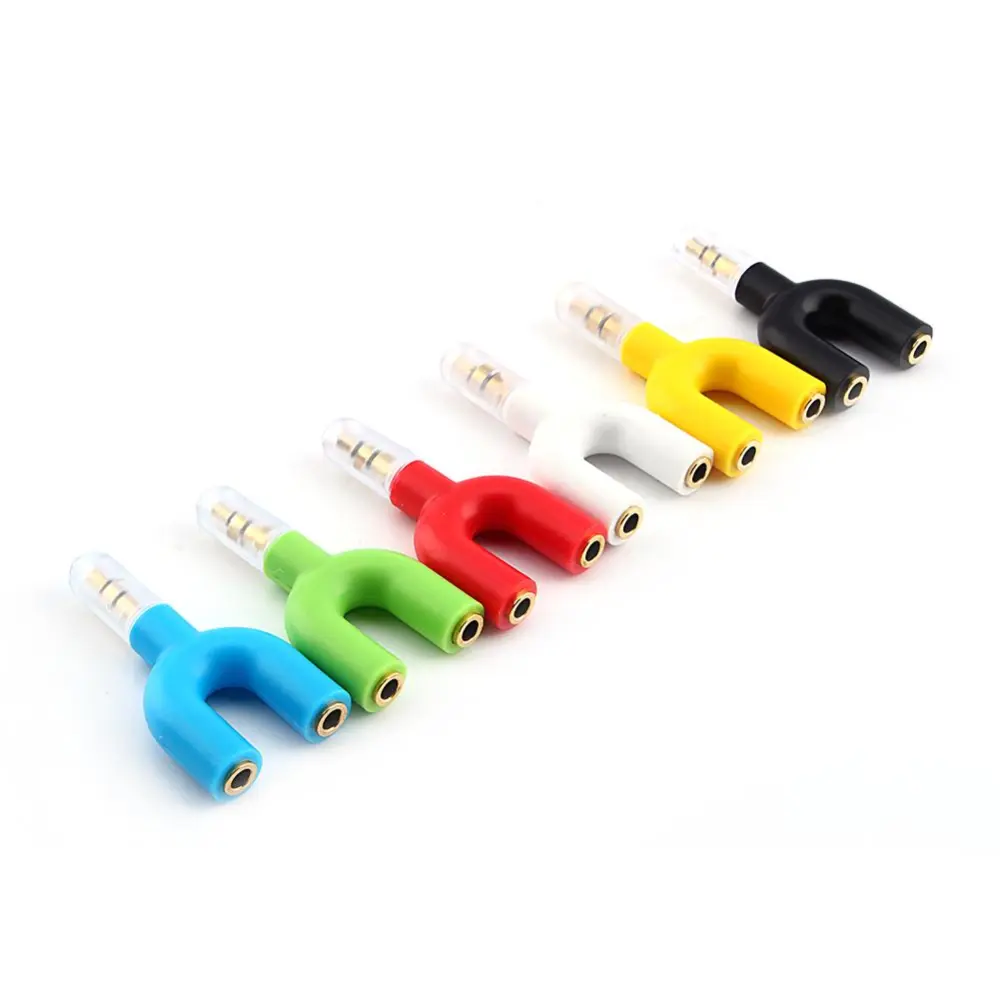 Gold 3.5mm Stereo Audio Earphone Headphone 2 Way Y Splitter Adapter Cable U