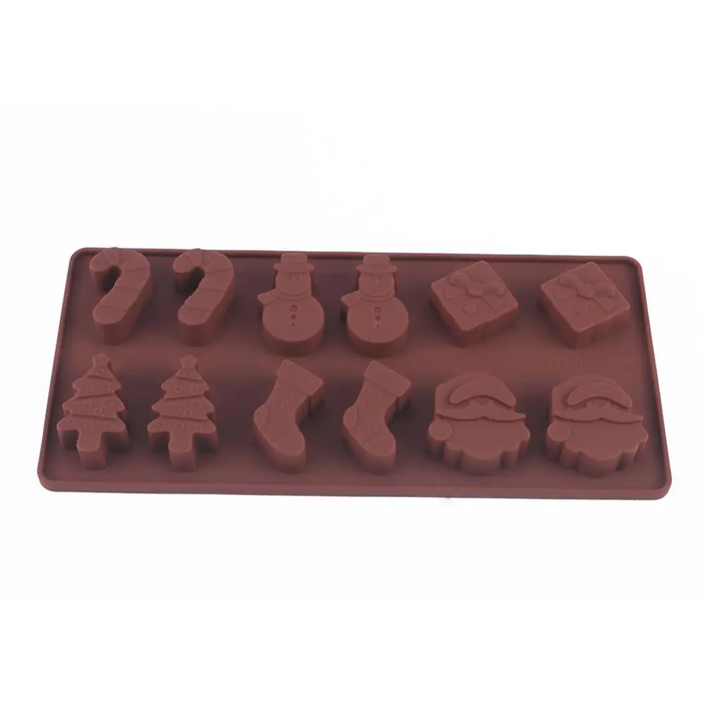 Silicone Chocolate Molds Christmas Cookies Molds Non-stick Ice Cube Tray Baking Accessories