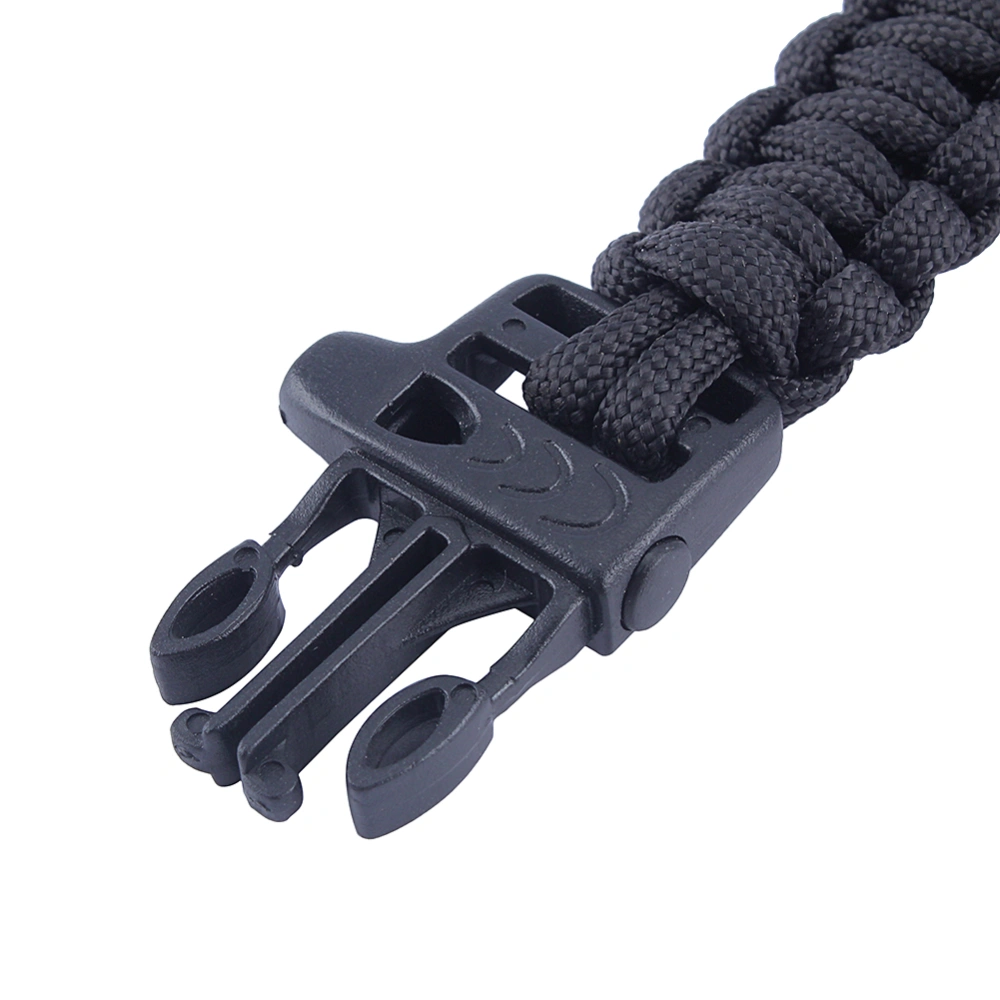 Black Outdoor Survival 550lbs Self-saving Emergency Paracord Whistle Bracelet