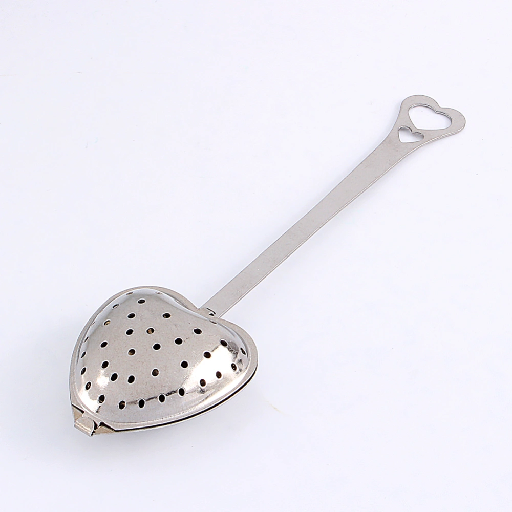 1X Stainless Steel Filter Tea Infuser Heart Shape Spoon Strainer Ball Novelty