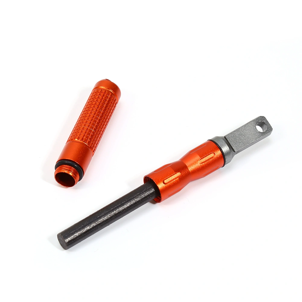 outdoor Survival Camp EDC Alloy Waterproof Magnesium flint stone CNC gear pocket (Orange)