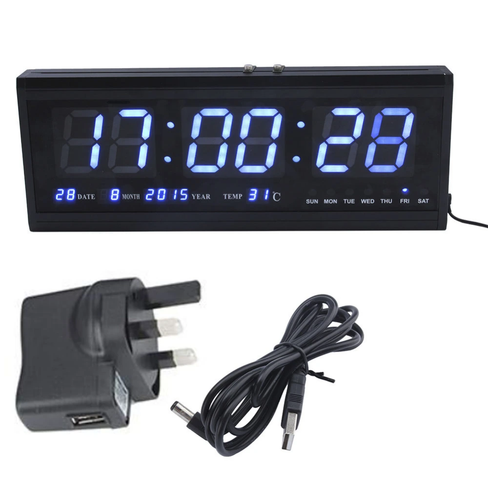 1pcs 48cm Digital LED Wall Clock Big LED Time Calendar Temperature Desk Table Clock Home Decor