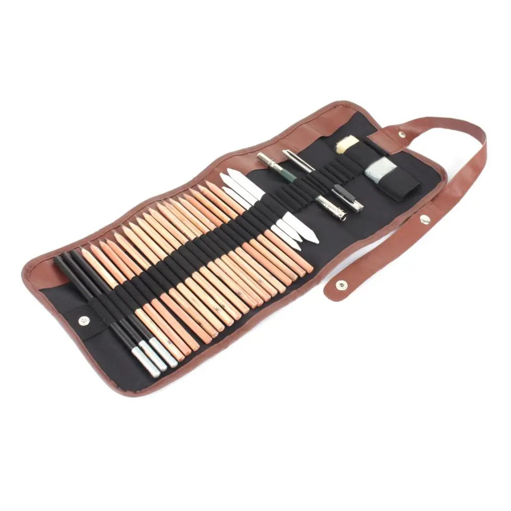 1 Set 18pcs Sketch Pencils Paper Art Pen Charcoal Extender Eraser Cutter Drawing Set