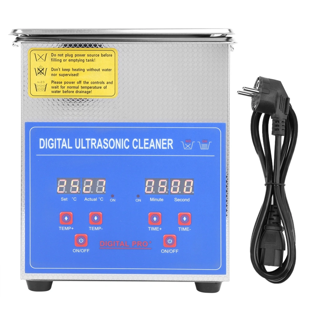 2L Stainless Steel Digital Ultrasonic Cleaner Ultra Sonic Bath Heater Timer