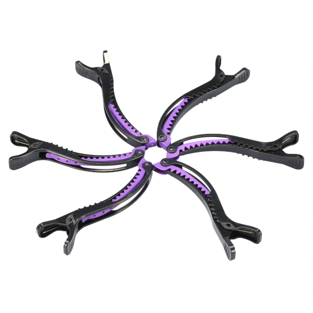 6PCS/Set Fashion Salon Hair Clamps Clip Section Styling Hairdressing Accessory(Purple&Black)