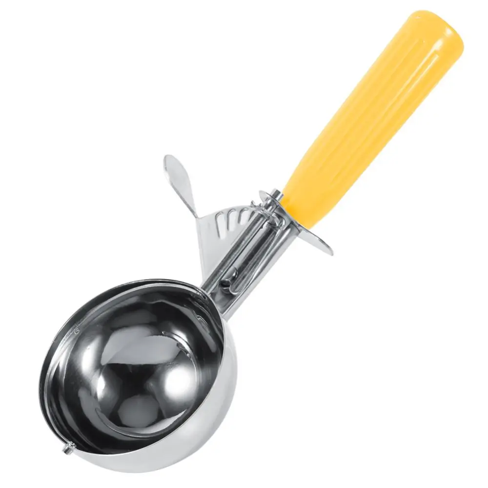 Practical Stainless Steel Fruit Ice Cream Scoop Spoon with Plastic Handle Kitchen Tool (5.5cm)