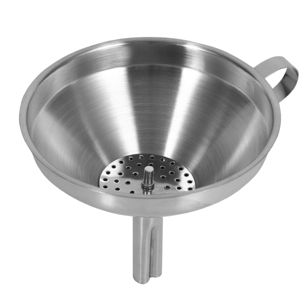 1Pc Stainless Steel Oil Wine Funnel Household Kitchen Tools W/ Detachable Strainer Filter