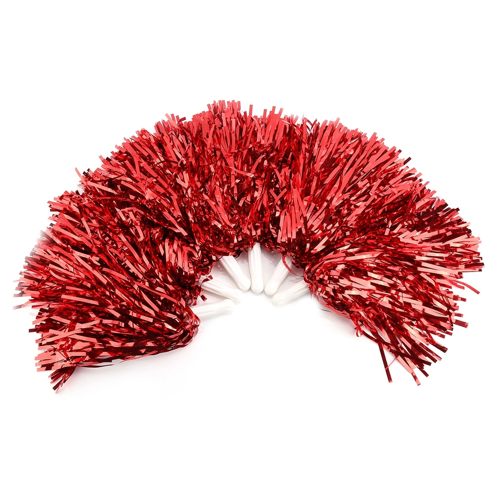 Useful Cheerleader Pom Poms Squad Cheer Sports Party Dance Accessories (red)