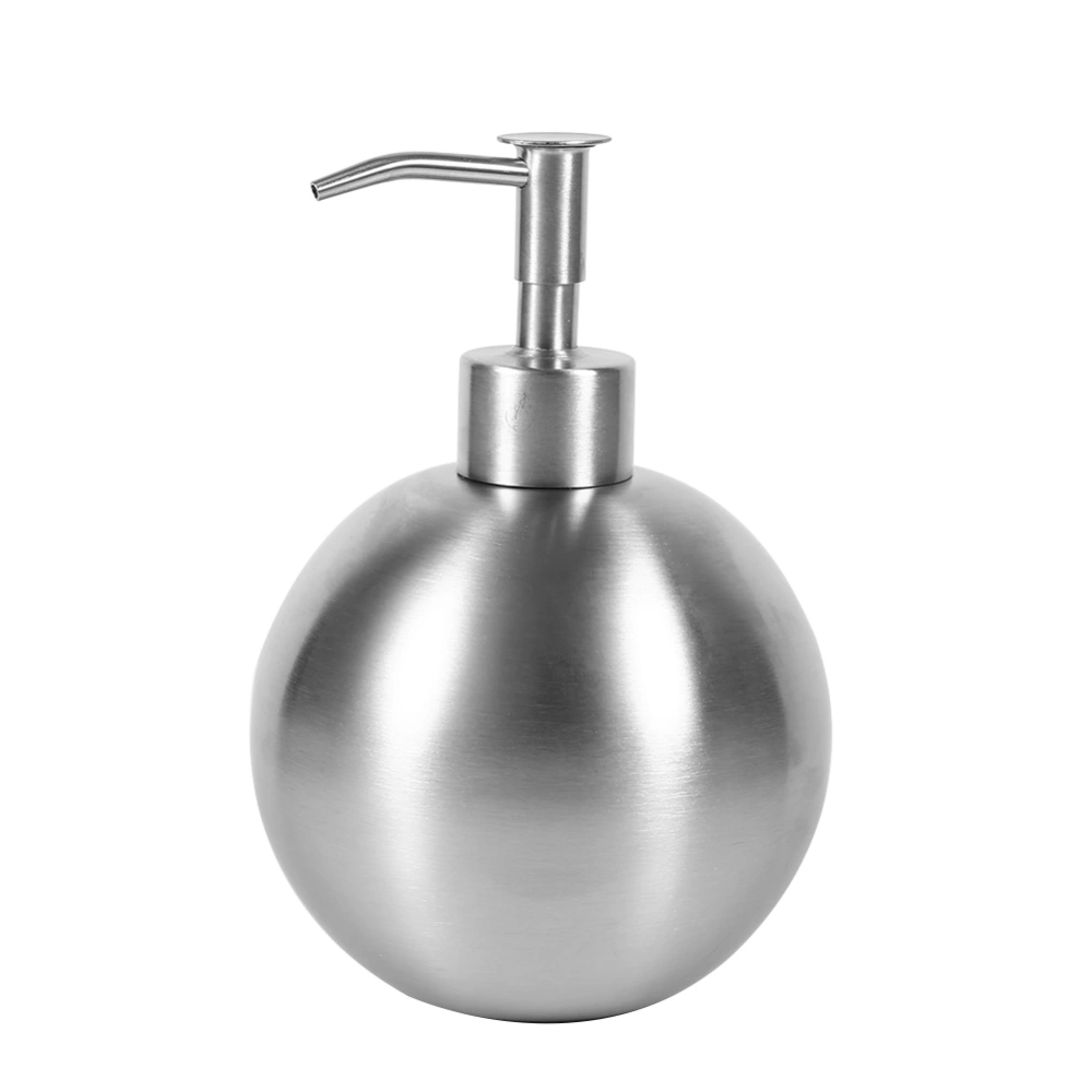 1pc 304 Stainless Steel Ball Shaped Bathroom Shampoo Shower Liquid Pump Dispenser Bottle 500ml