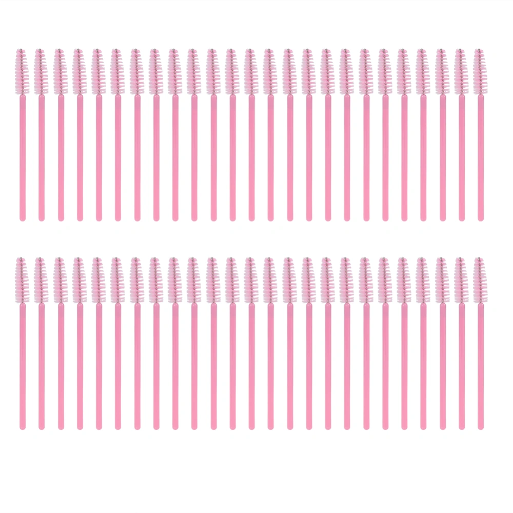 50Pcs/Set Disposable Eyelashes Brush Mascara Wands Applicator Eyes Makeup Cosmetic Tool Pink