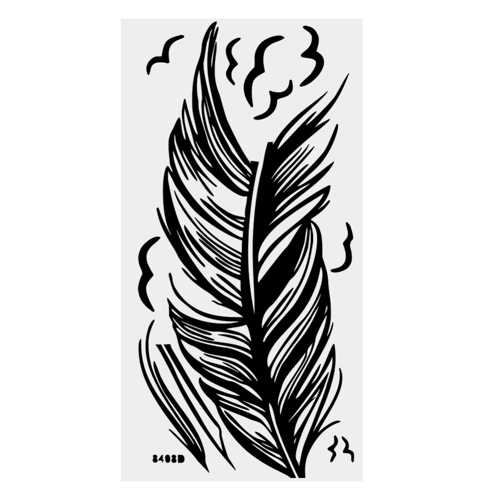 1Pc PVC Wall Sticker Feather Vinyl Art Decal Home Living Room Bedroom Decor Removable Black A