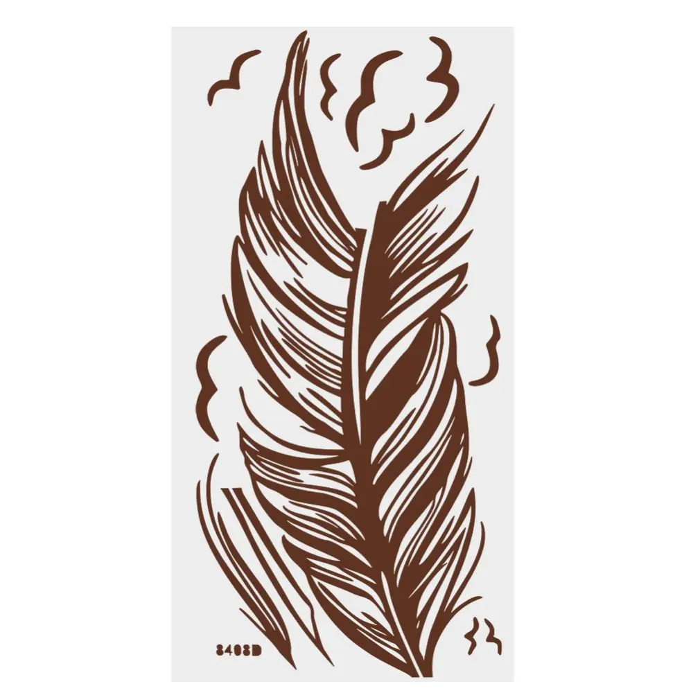 1Pc PVC Wall Sticker Feather Vinyl Art Decal Home Living Room Bedroom Decor Removable Brown A