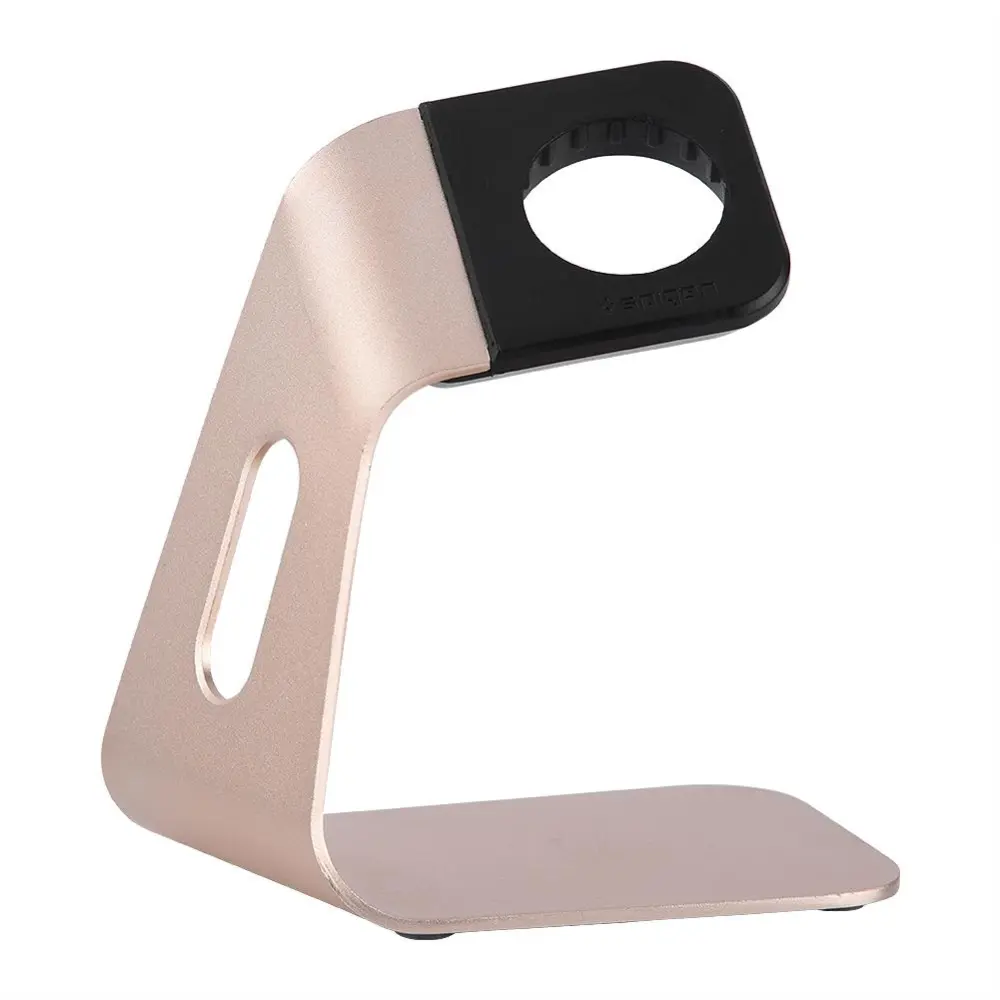 Portable Aluminum Charging Dock Base Cradle Stand Showing Holder For Apple Watch Gold