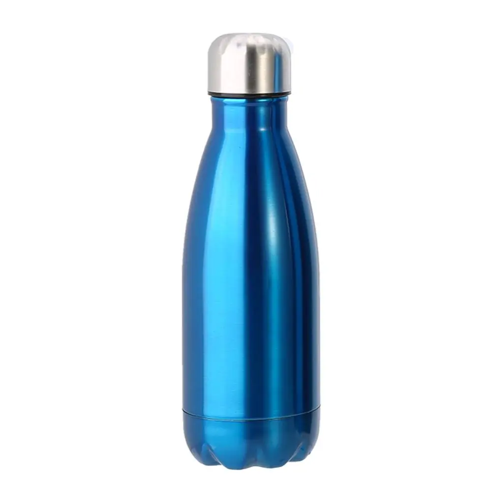 New Portable Stainless Steel Vacuum Insulation Cup Outdoor Sports Water Bottle 350ML Blue