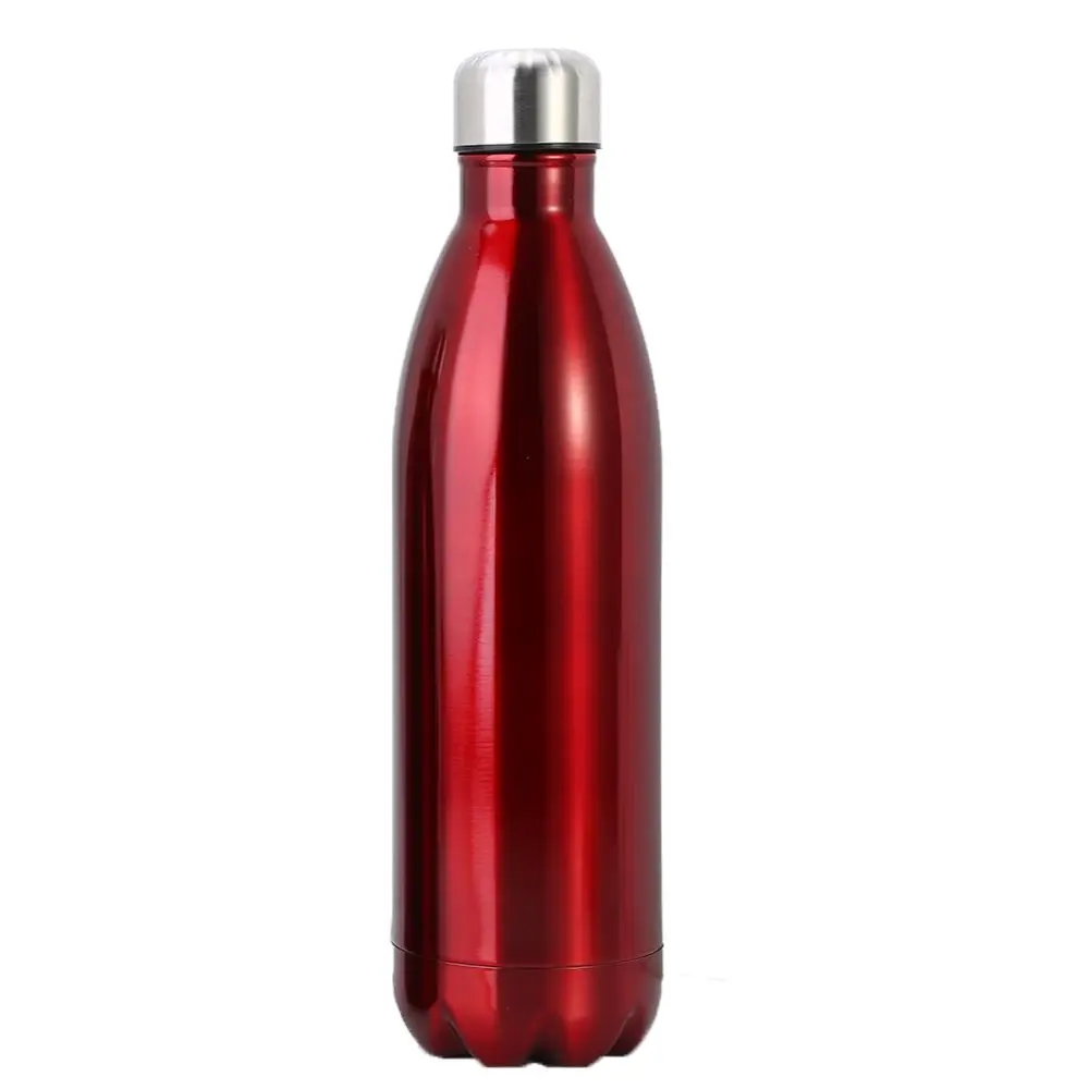 New Portable Stainless Steel Vacuum Insulation Cup Outdoor Sports Water Bottle 1000ML Red