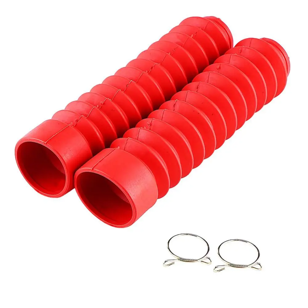 205x42mm Motorcycle Front Fork Cover Gaiters Gators Boots Shock Damping Dust Cover Red