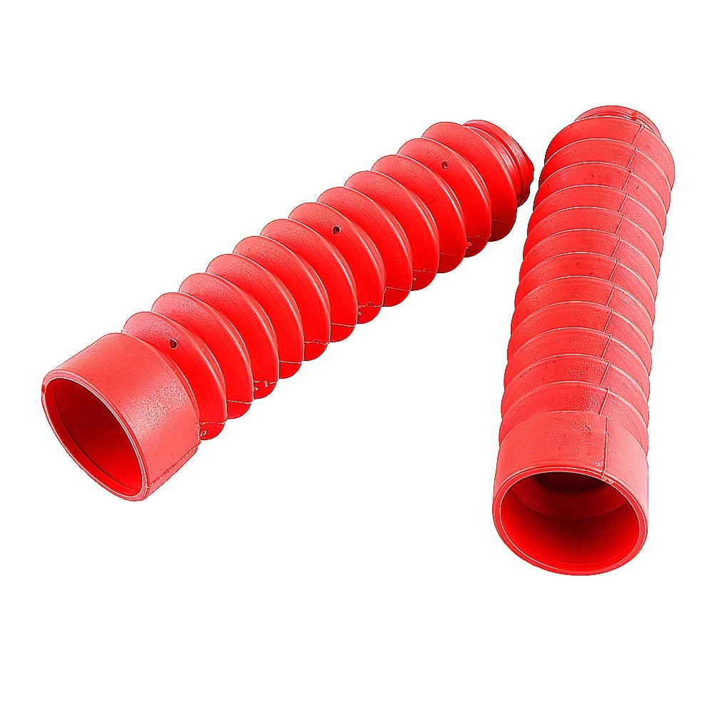 205x42mm Motorcycle Front Fork Cover Gaiters Gators Boots Shock Damping Dust Cover Red
