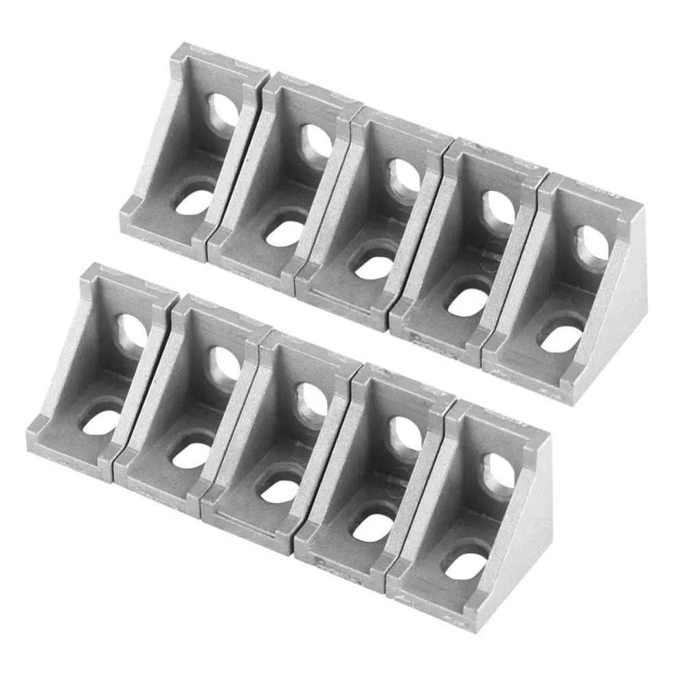 10pcs Aluminum Alloy L Shape Corner Bracket Right Angle Brace Fastener 28x28mm