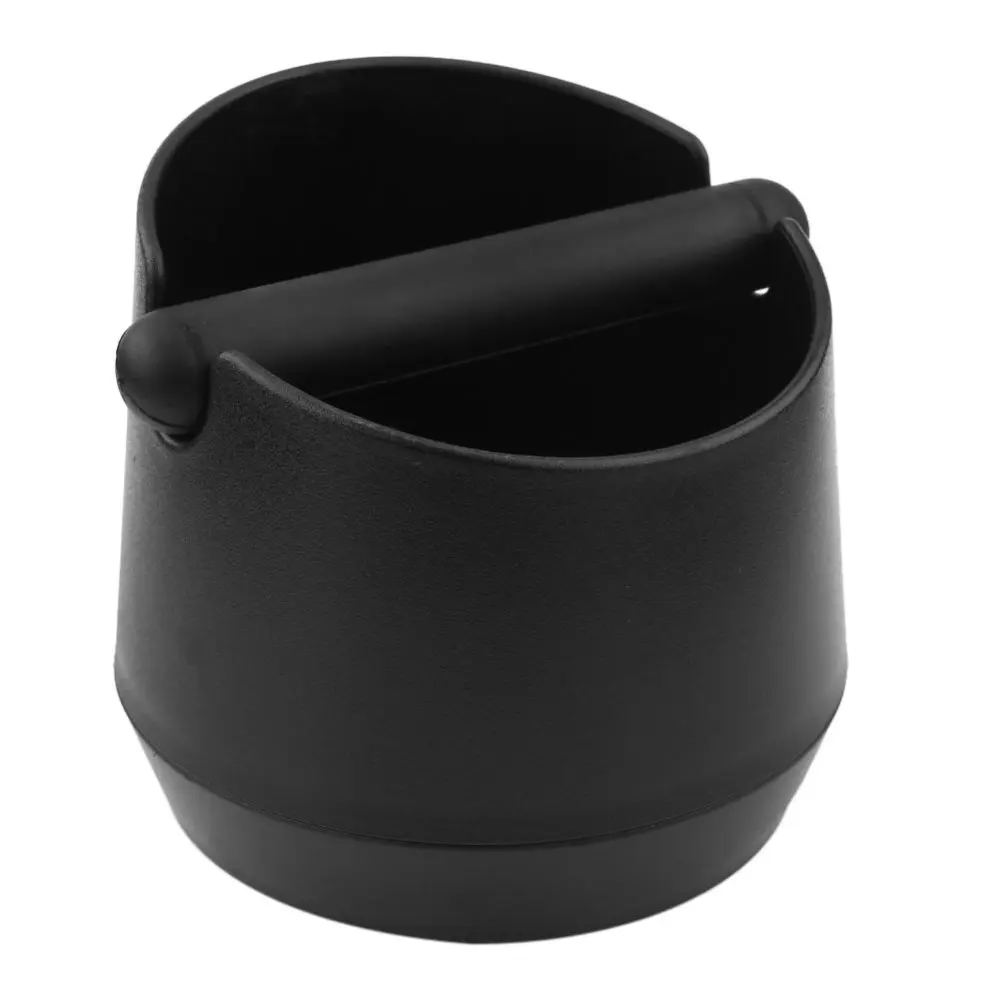 Plastic Coffee Machine Knock Box Residue Bucket Grind Waste Bin With Rubber Bar Brand New Black