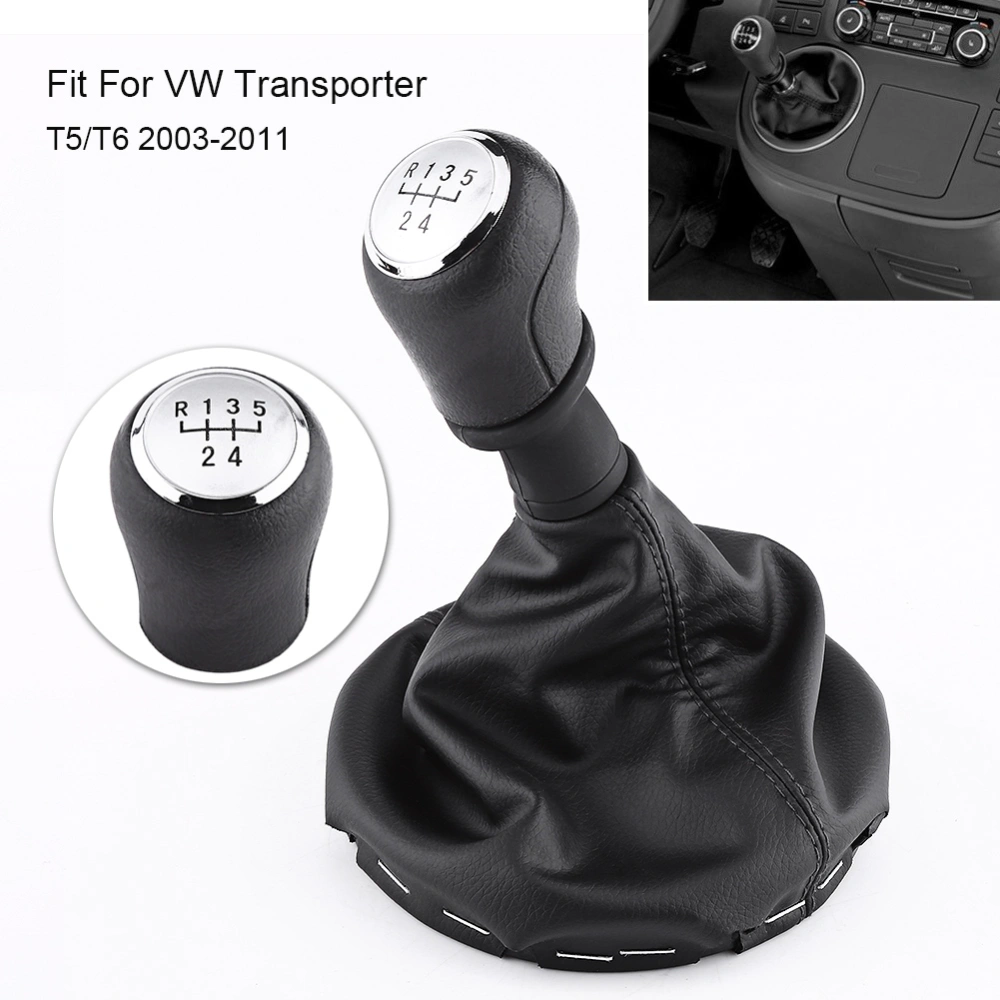 5 Speed Car Gear Shift Knob Gearstick Gaiter Boot Kit For  Transporter T5 / T6 (2003-2011)