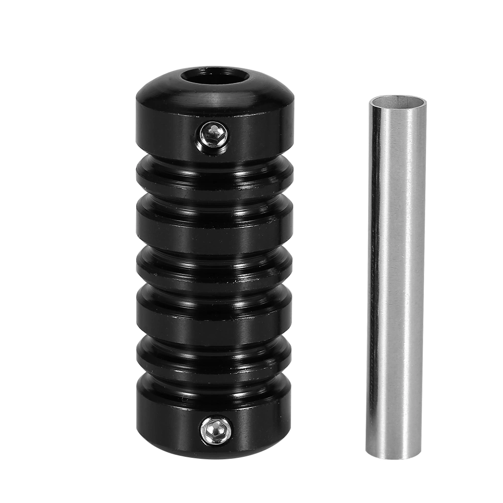Aluminum Alloy Tattoo Machine Grip with Back Stem Tattoo Handle Tube Kit Tattoo Supplies(Black)