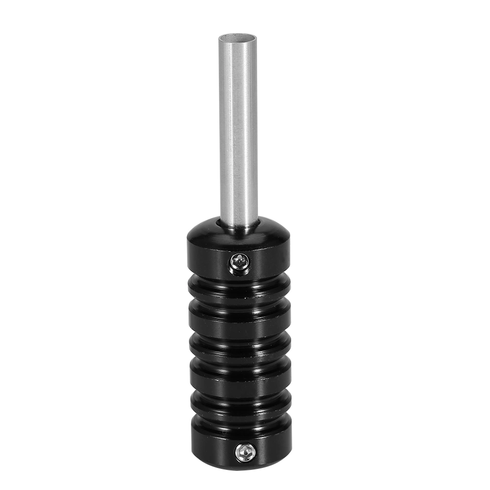 Aluminum Alloy Tattoo Machine Grip with Back Stem Tattoo Handle Tube Kit Tattoo Supplies(Black)