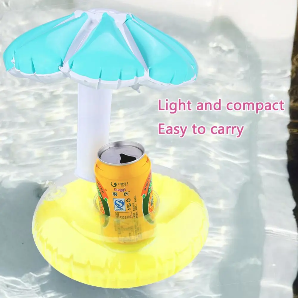 Mini Inflatable Floating Drink Can Float Cellphone Holder Stand Toys (Blue)