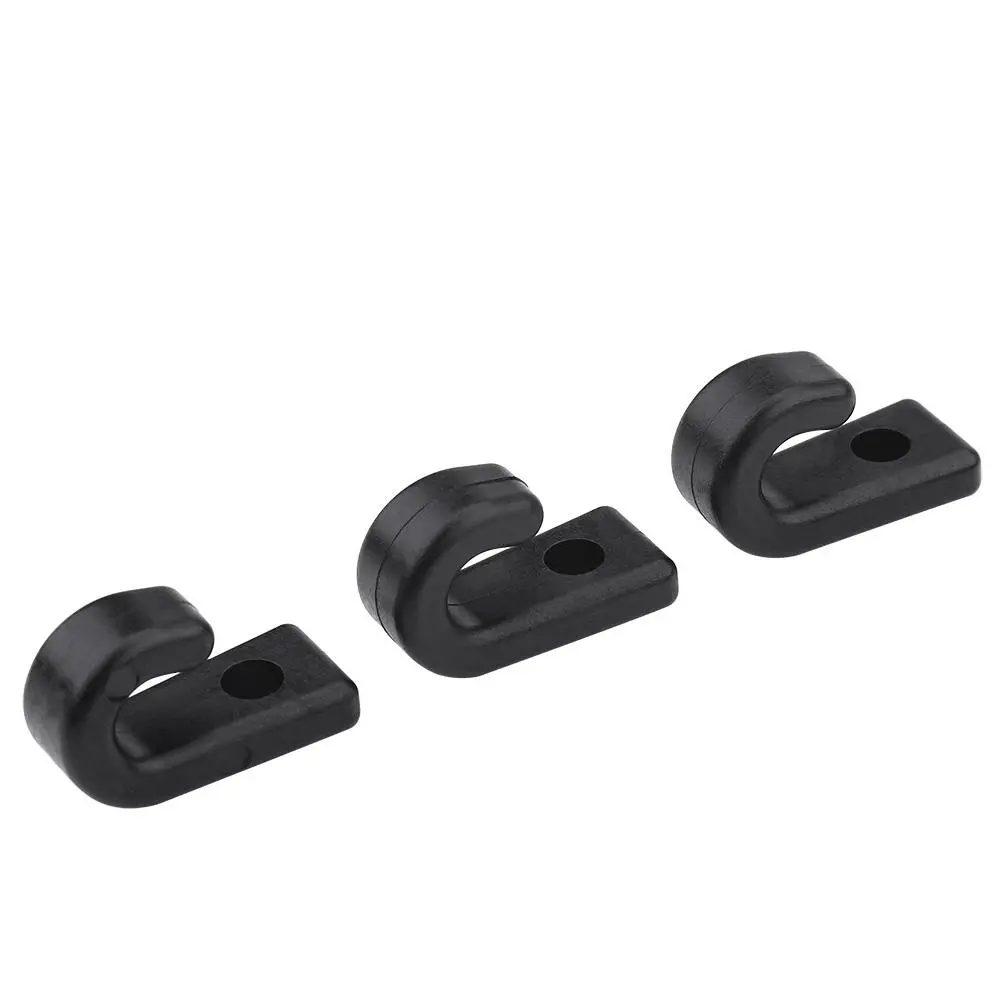 25pcs J Hooks Black Nylon Lashing Hooks for Kayak Bungee Cord Canoes Boats Accessory