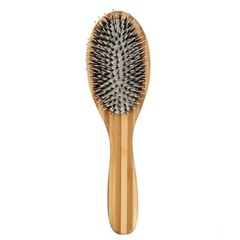 Bamboo Hair care Anti-Static Paddle Handle Massage Hair Brush Cushion Comb (#3, 23.5*6cm)