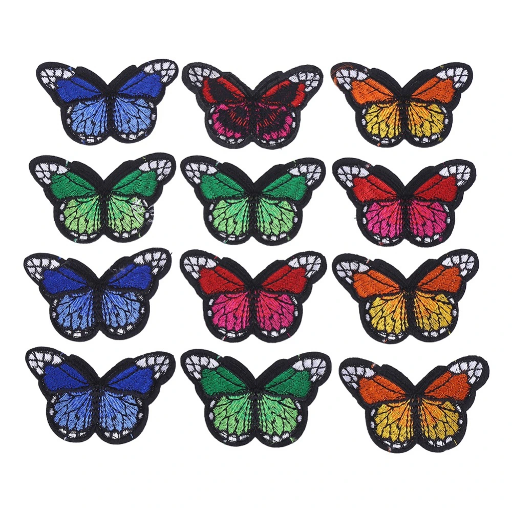 12pcs/set Embroidered Fabric Patches Sew Iron On Bag Clothes Applique Craft DIY Decoration