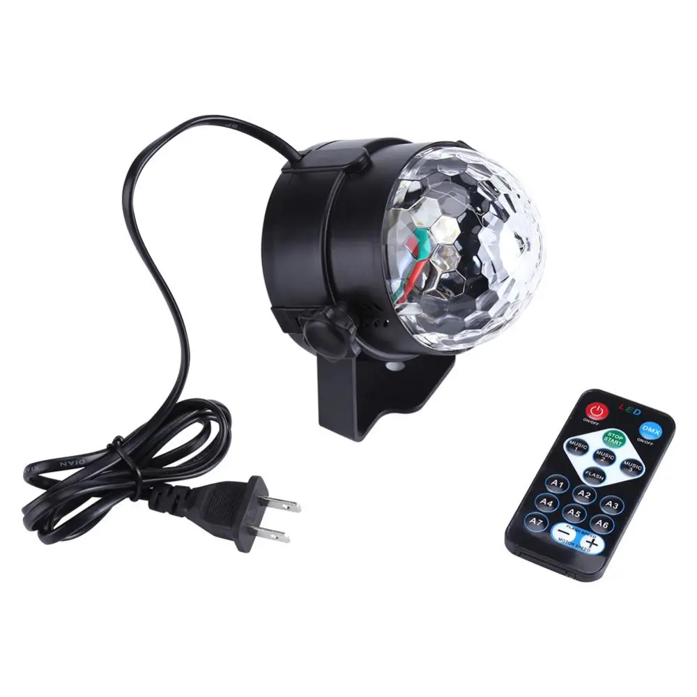 3W 110~240V Mini RGB LED Stage Light Pub Disco Party Effect Lamp with Remote Controller US Plug