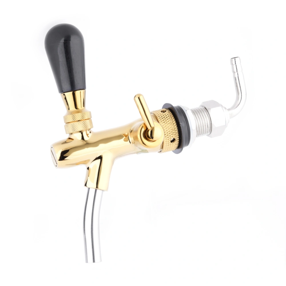 Stainless Steel G5/8 Adjustable Beer Tap Faucet Draft Shank Home Bar(gold)