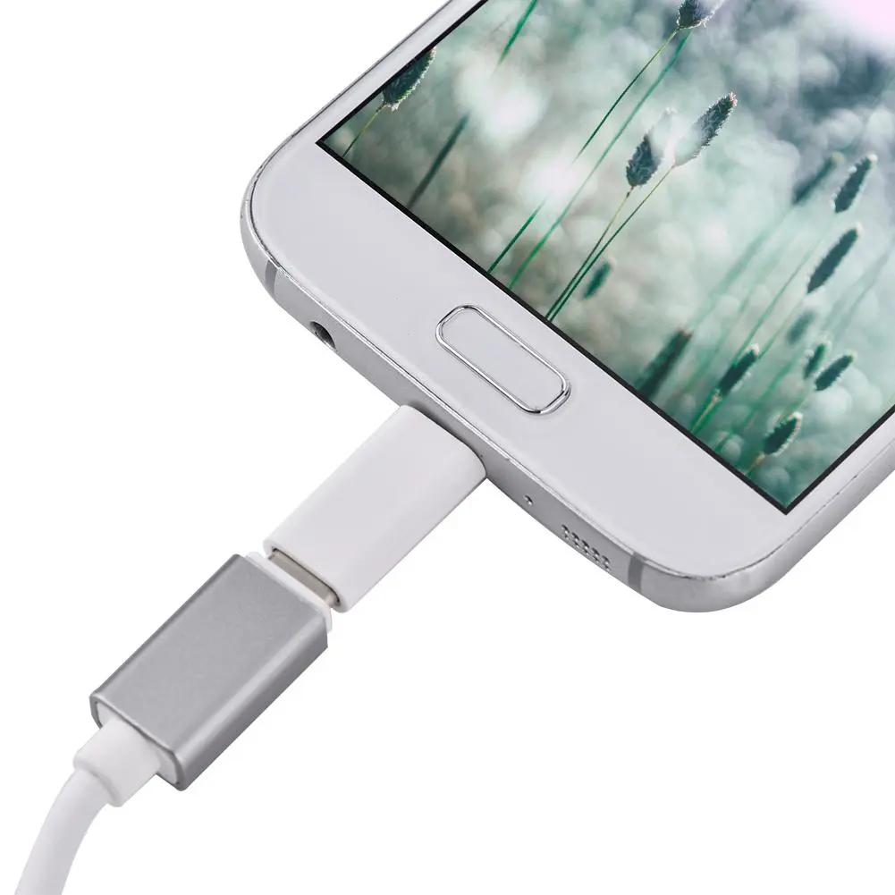 Micro USB Male to USB 3.0 Type-C Female Adapter Converter Sync & Charging for Android (White)