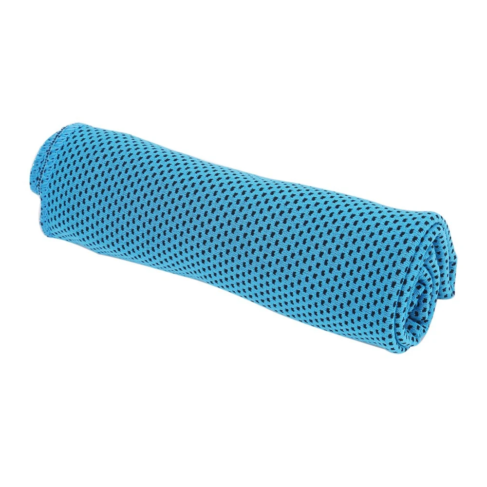 Outdoor Cooling Ice Sports Gym Fitness Exercise Cold Breathable Bath Towel (Blue)