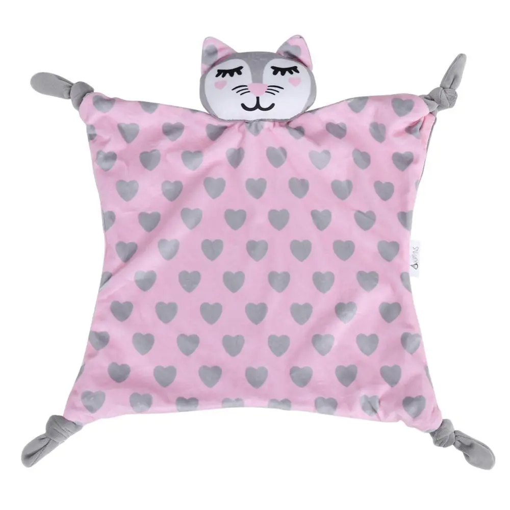 Lovely Animals Baby Multifuction Soft Appease Towel Toy Security Blanket Room Decor Cat