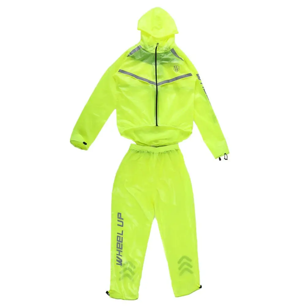 Unisex Outdoor Windproof Waterproof Rainwear Suits Cycling Sports Rain Coat Pants (Green-XXL)