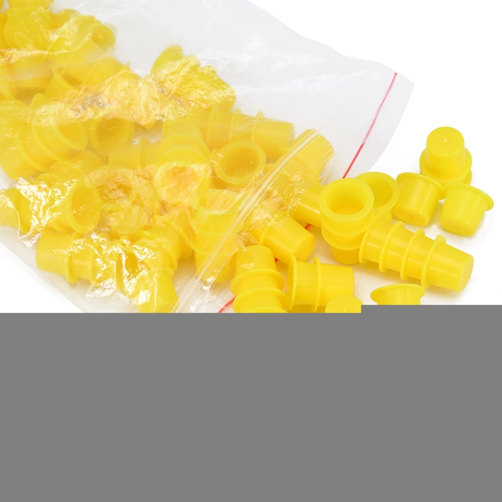 1000pcs/Bag Yellow Plastic Microblading Tattoo Ink Makeup Permanent Pigment Cups Caps