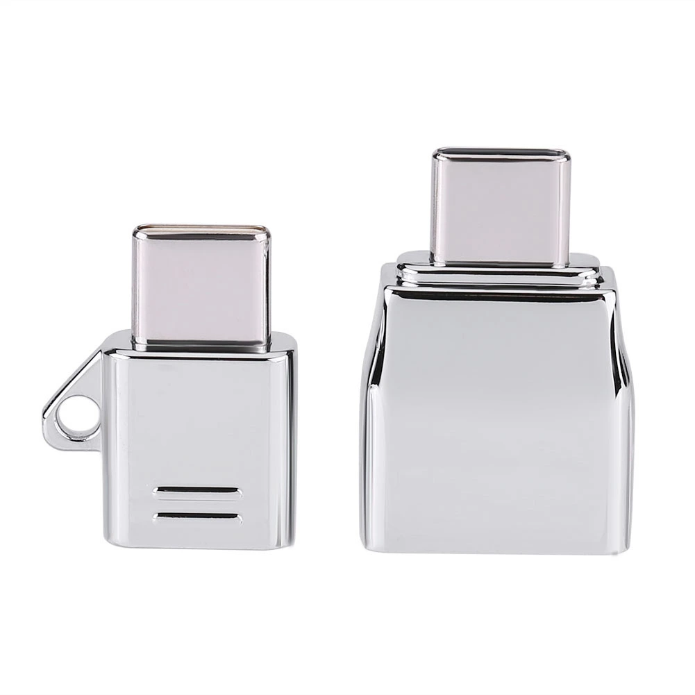 2PCS Micro USB Female to Type C USB Male OTG Adapter Charger Zinc Alloy Set Suit