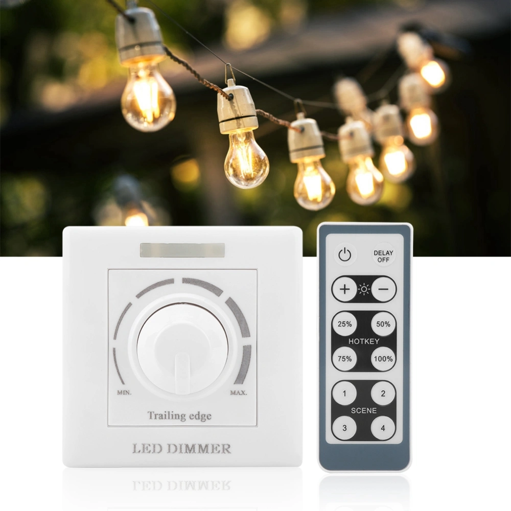 LED Light Adjustable Dimmer Switch Brightness Control + IR Remote Controller 200W(220V)