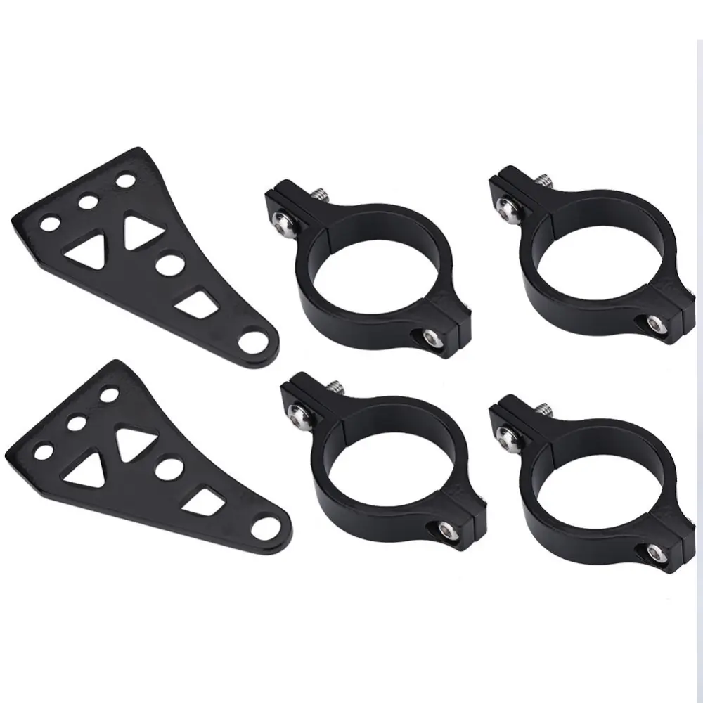 1 Pair of 39mm Aluminum Alloy Motorcycle Motorbike Headlight Fork Mounting Brackets Black