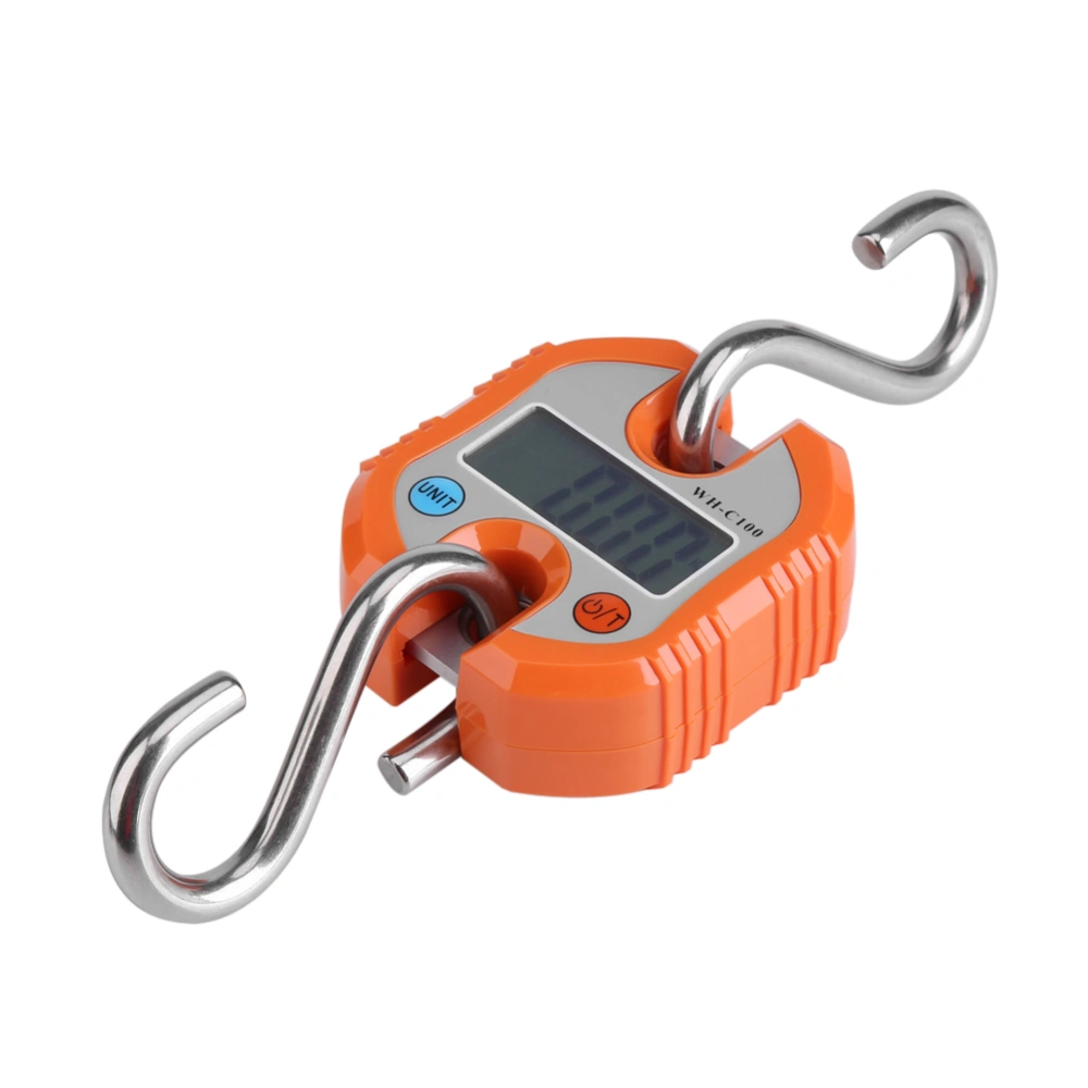 WeiHeng Portable Crane LCD Digital Electronic Hook Hanging Scales Loop Weighing Balance Orange