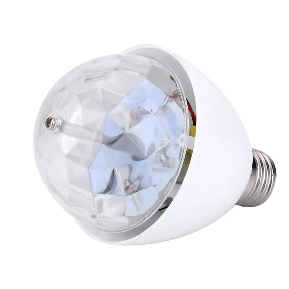 3W E27 Socket RGB Rotating Colorful LED Stage Light Bulb for Party DJ Disco