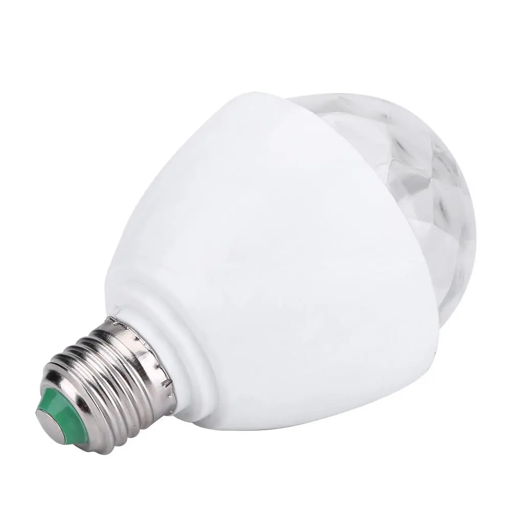 3W E27 Socket RGB Rotating Colorful LED Stage Light Bulb for Party DJ Disco