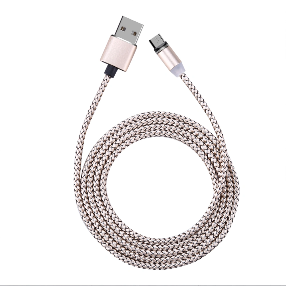 Universal Magnetic Braided Cords Micro USB Charging Cable with LED Light for Android Rose Gold