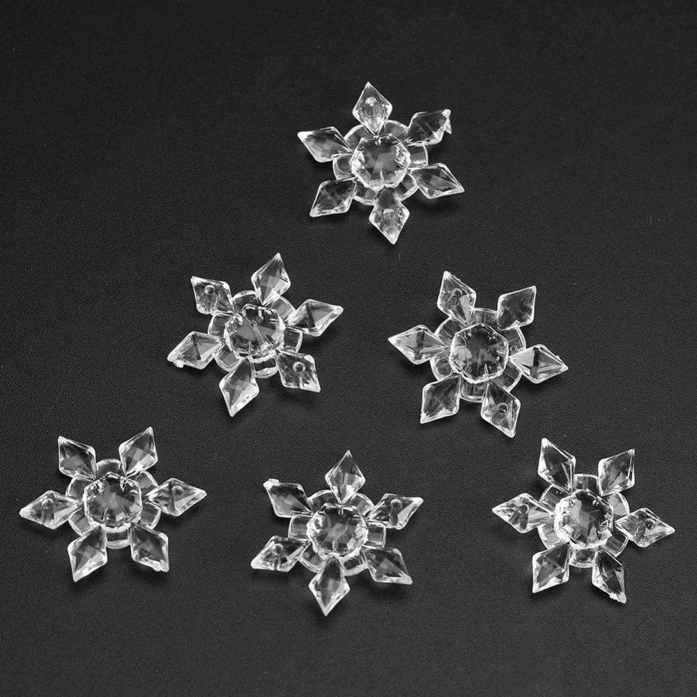 20Pcs Clear Acrylic Christmas Snowflakes Ornaments Festival Party Xmas DIY Tree Decor (3cm)