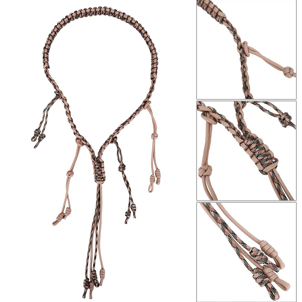 Portable Nylon Duck Goose Call Lanyard Braid Paracord for Outdoor Hunting(Khaki +CP Camouflage)