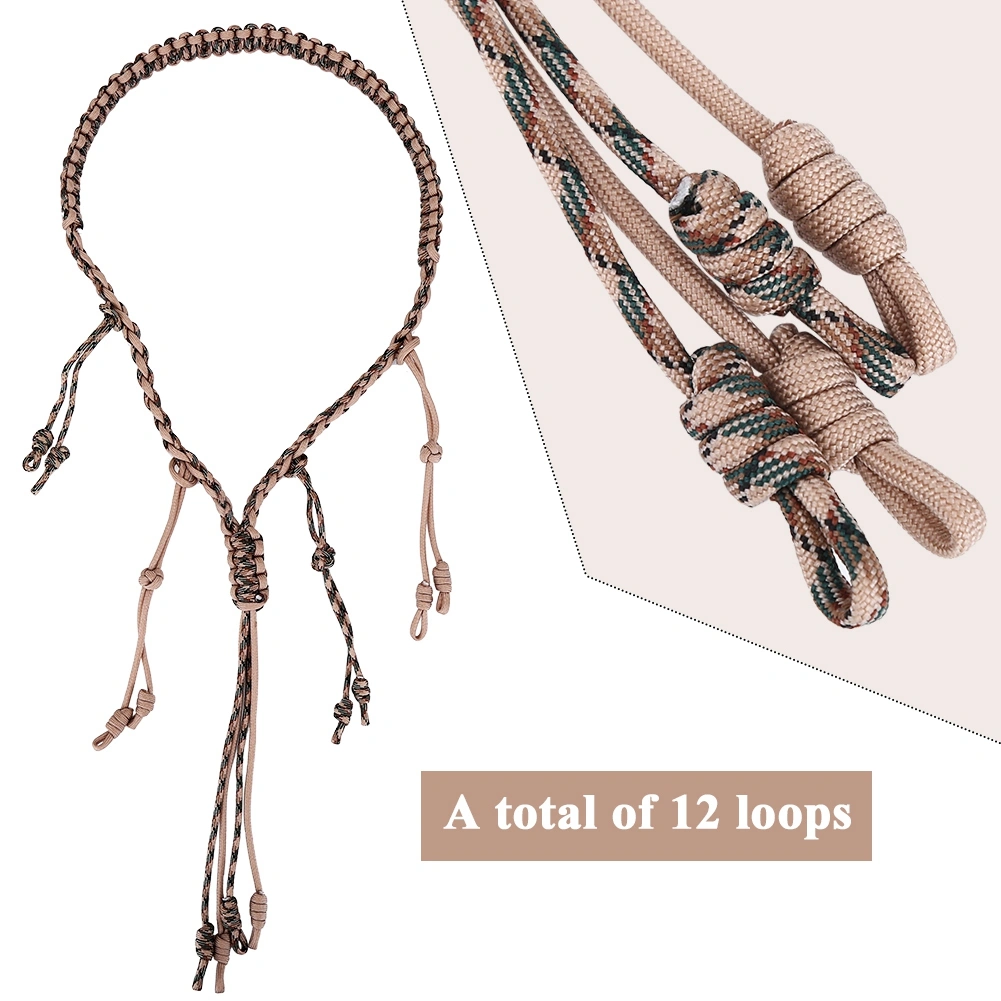 Portable Nylon Duck Goose Call Lanyard Braid Paracord for Outdoor Hunting(Khaki +CP Camouflage)