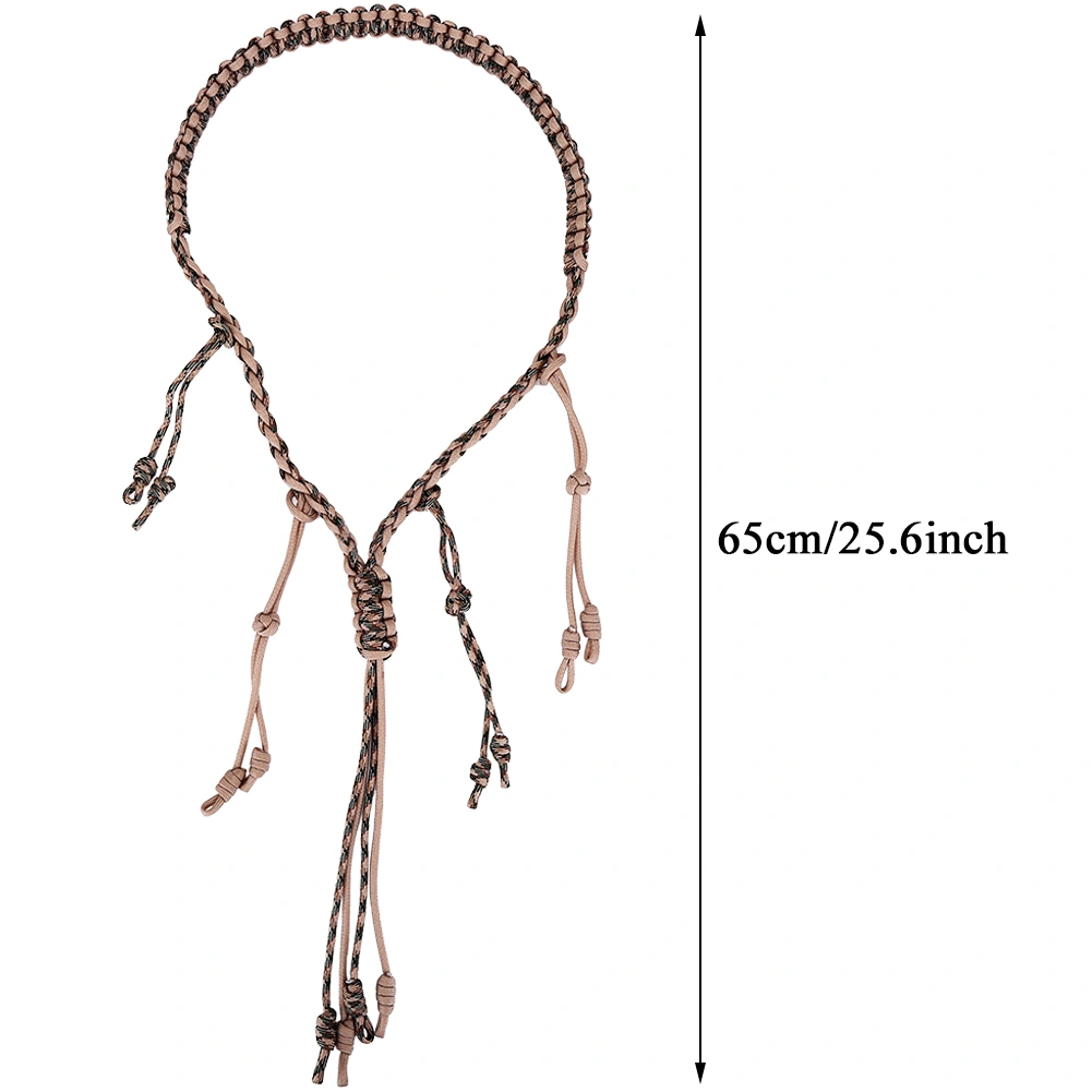 Portable Nylon Duck Goose Call Lanyard Braid Paracord for Outdoor Hunting(Khaki +CP Camouflage)